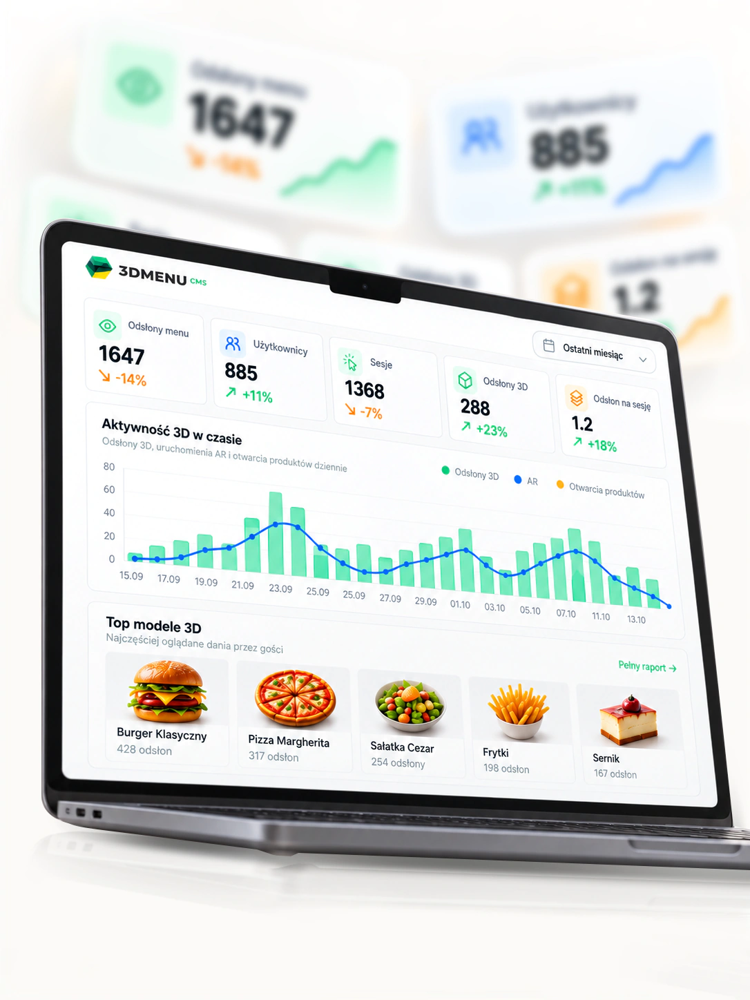 Statystyki obiektów 3D w panelu 3DMenu